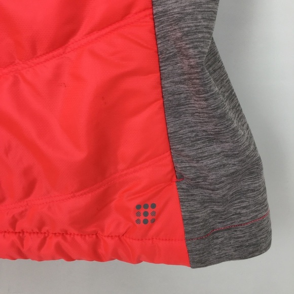 Title Nine Women’s Quilted Vest Hooded Neon Pink Gray Size Small Athletic - Picture 4 of 14